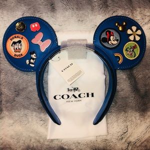 Coach x Disney Blue Leather Minnie Disneyland Hong Kong Ears Headband